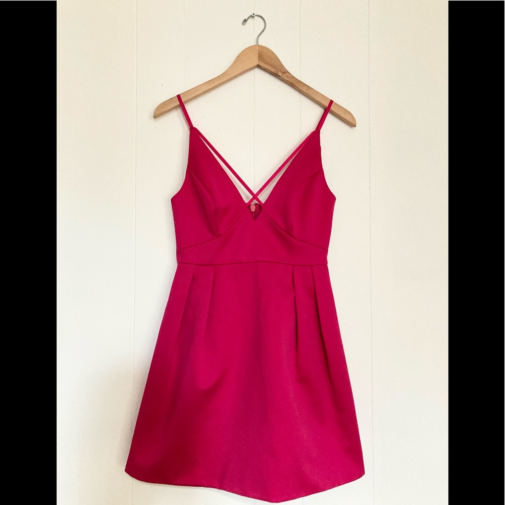 Top shop cross cross front strap pink dress size 4